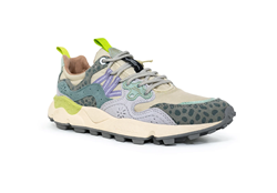 YAMANO 3 WMN Sneakers in suede nylon animalier taupe-green bottle